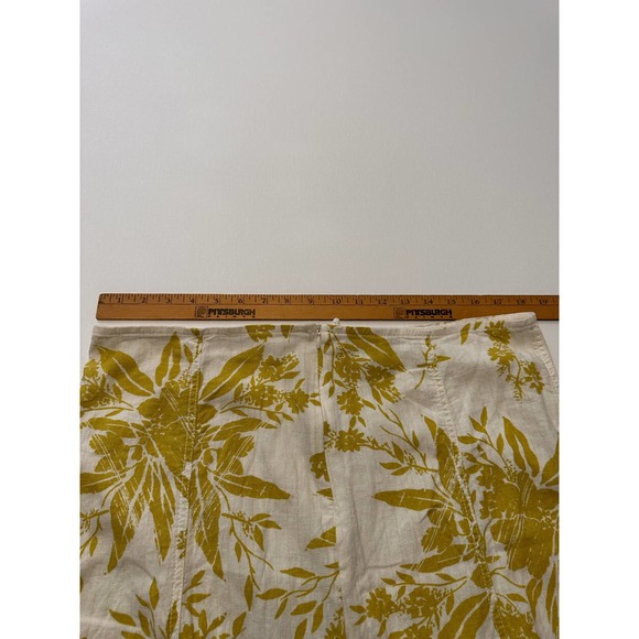 Marks and Spencer Linen blend cream and green skirt-18 EU - Picture 10 of 11